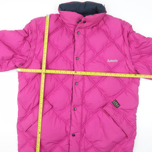 Dolomite Men's Pink Quilted Puffer Jacket L Winter Insulated