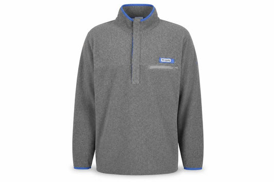 Front view of Columbia Men's Grey Fleece 1/4 Zip Sweatshirt, size L
