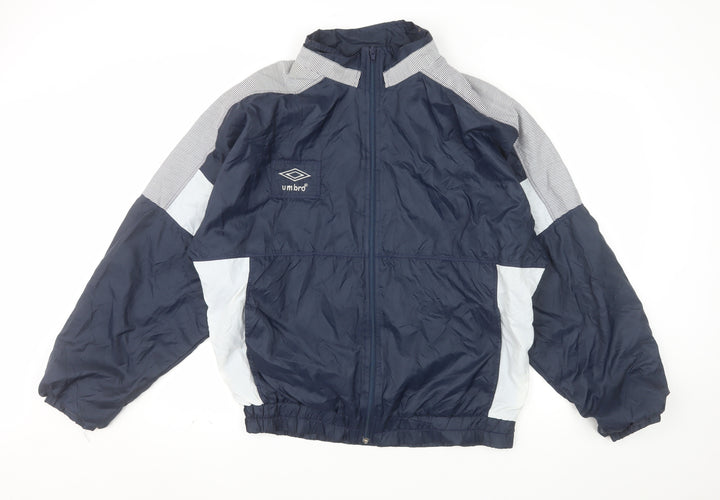 Umbro Men’s Blue Large Track Jacket Retro 90s Lightweight Zip Up