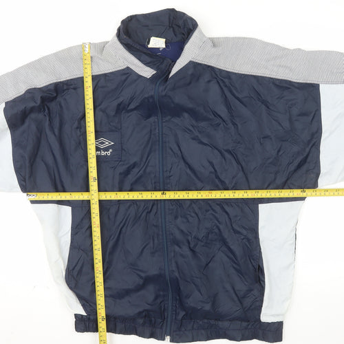 Umbro Men’s Blue Large Track Jacket Retro 90s Lightweight Zip Up