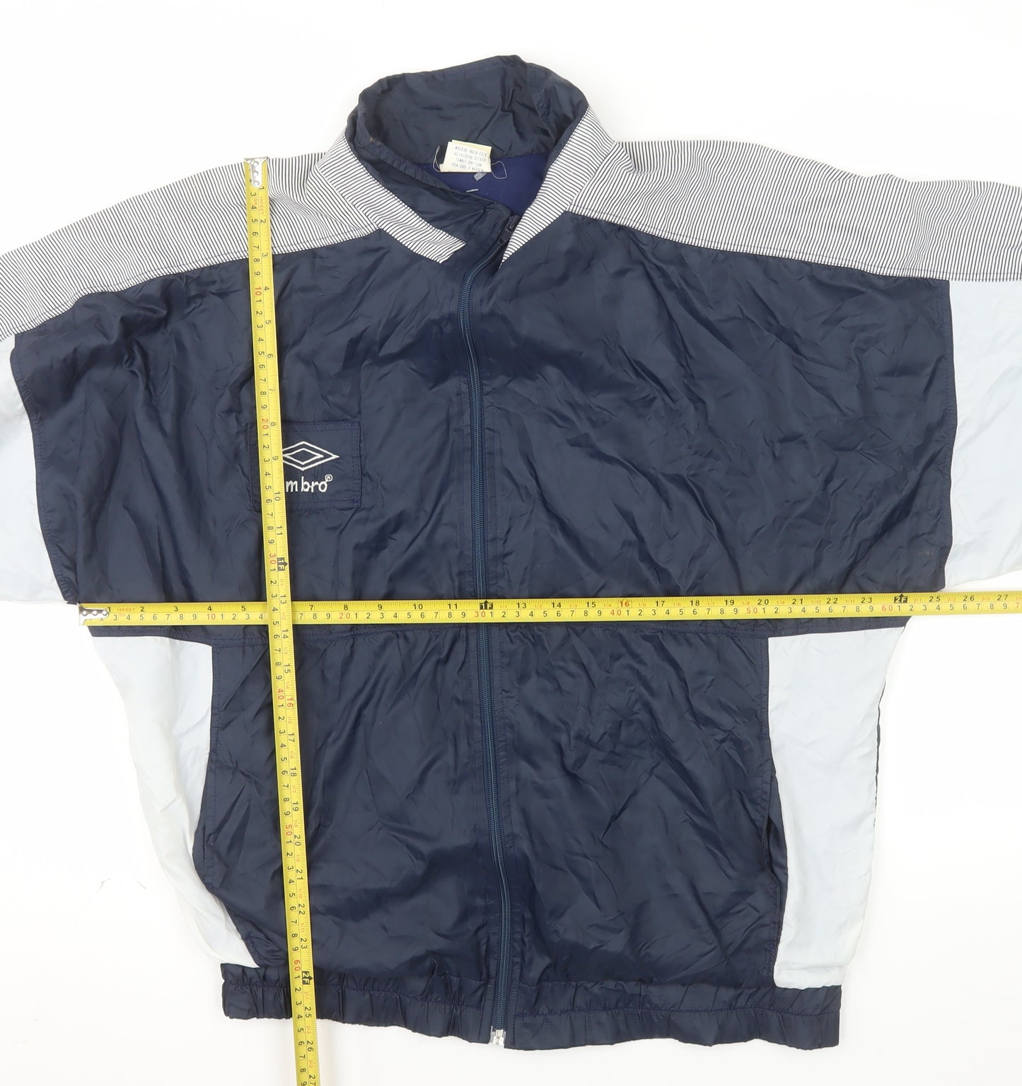 Umbro Men’s Blue Large Track Jacket Retro 90s Lightweight Zip Up