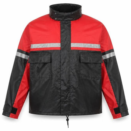 Nelson-Rigg Men’s Red Black Waterproof Motorcycle Rain Jacket L