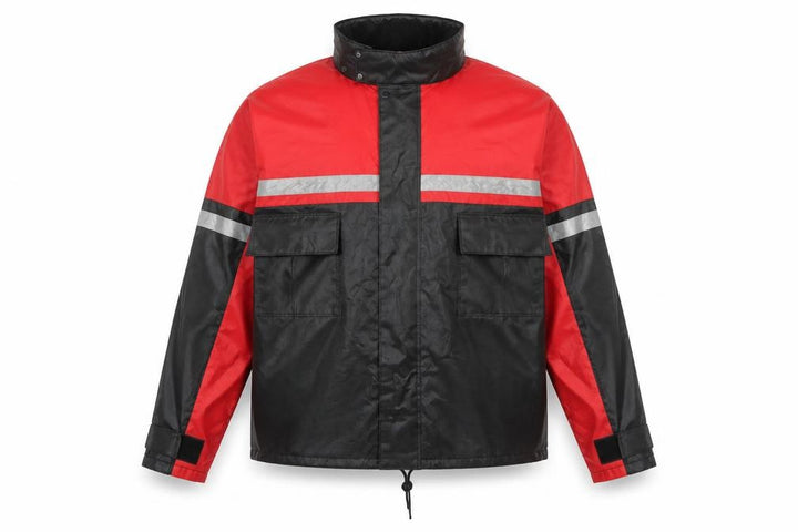 Nelson-Rigg Men’s Red Black Waterproof Motorcycle Rain Jacket L