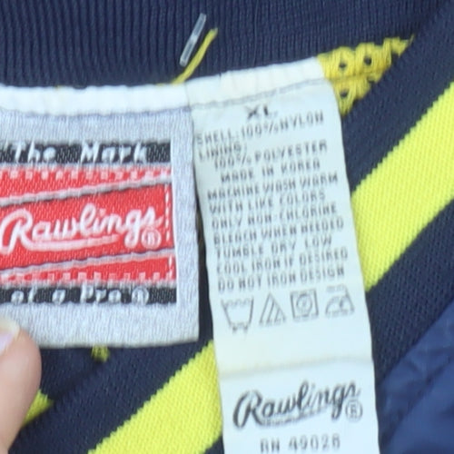 Rawlings Men's Blue XL Pullover Sweatshirt V-Neck Marathon Sports Vintage