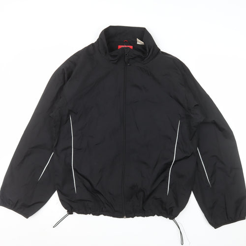Simply For Sports Men's Black Medium Windbreaker Jacket Polyester