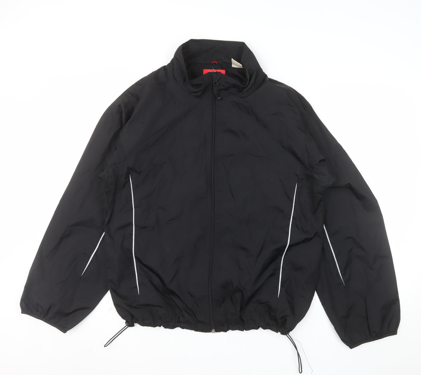 Simply For Sports Men's Black Medium Windbreaker Jacket Polyester