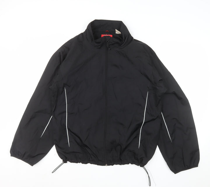 Simply For Sports Men's Black Medium Windbreaker Jacket Polyester