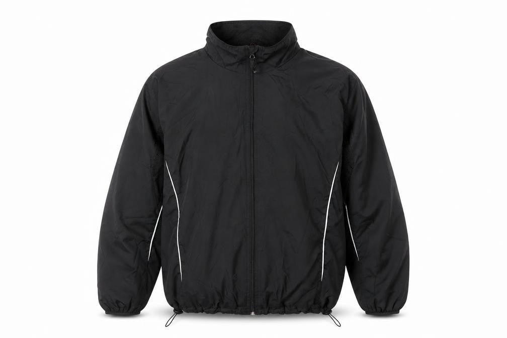 Simply For Sports Men's Black Medium Windbreaker Jacket Polyester