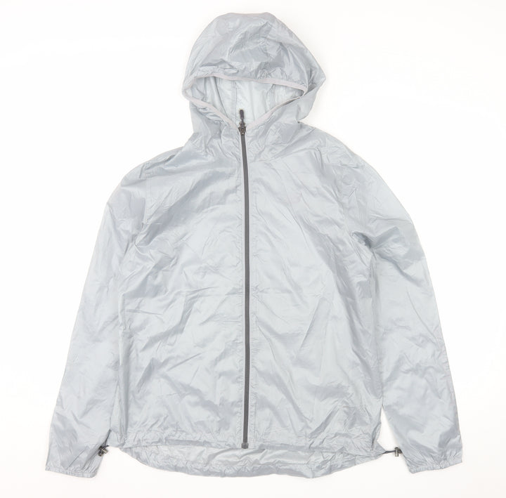New Balance Women's Grey Lightweight Hooded Windbreaker Jacket Size L