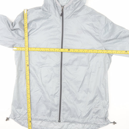 New Balance Women's Grey Lightweight Hooded Windbreaker Jacket Size L