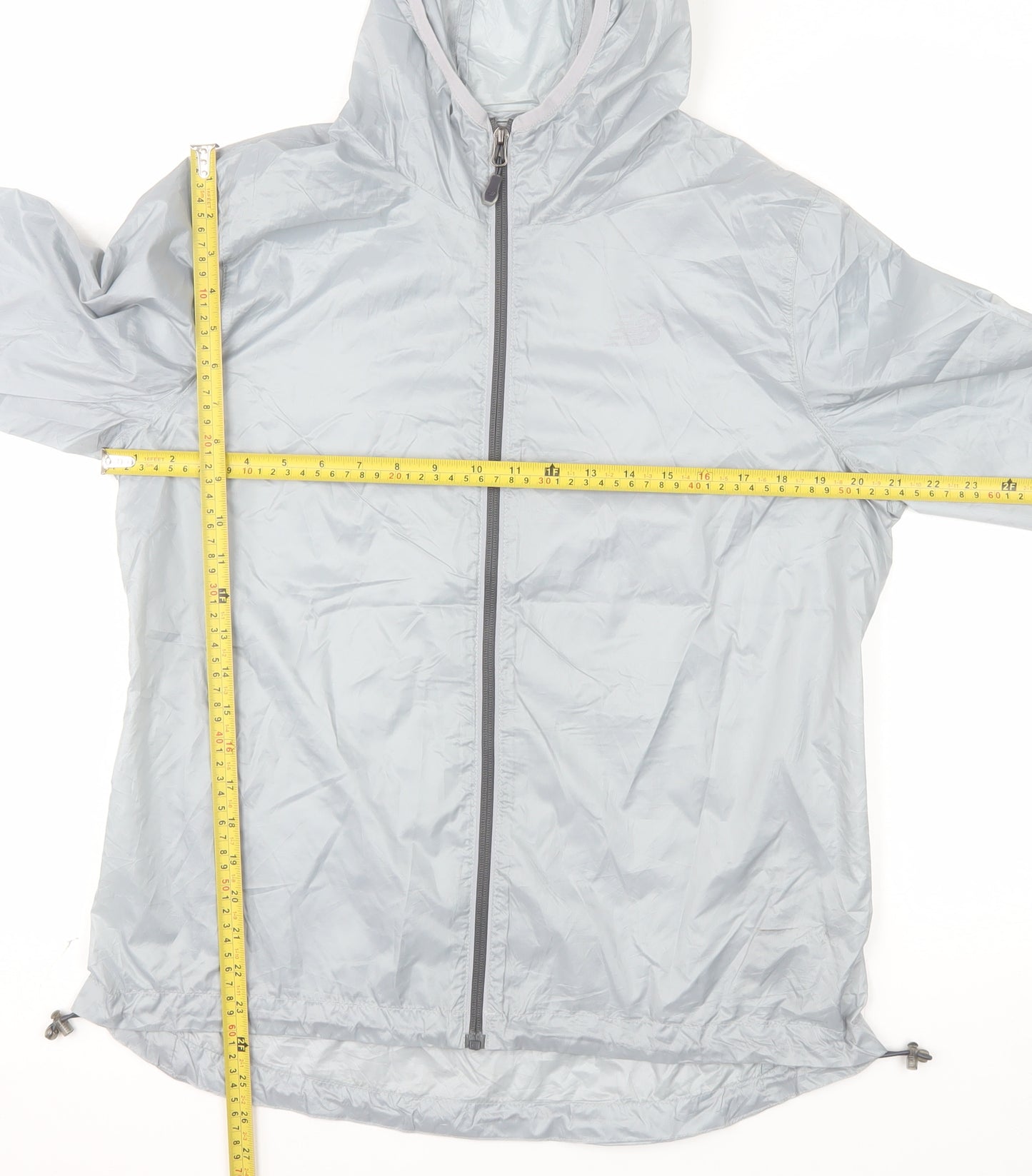 New Balance Women's Grey Lightweight Hooded Windbreaker Jacket Size L