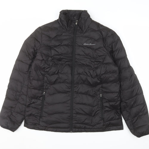 Eddie Bauer Women's Black Puffer Jacket Size L Lightweight Down