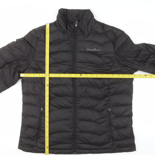 Eddie Bauer Women's Black Puffer Jacket Size L Lightweight Down