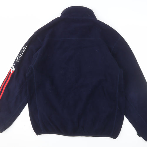 Nautica Men's Blue Fleece Full Zip Jacket Size S Embroidered Nautical Style