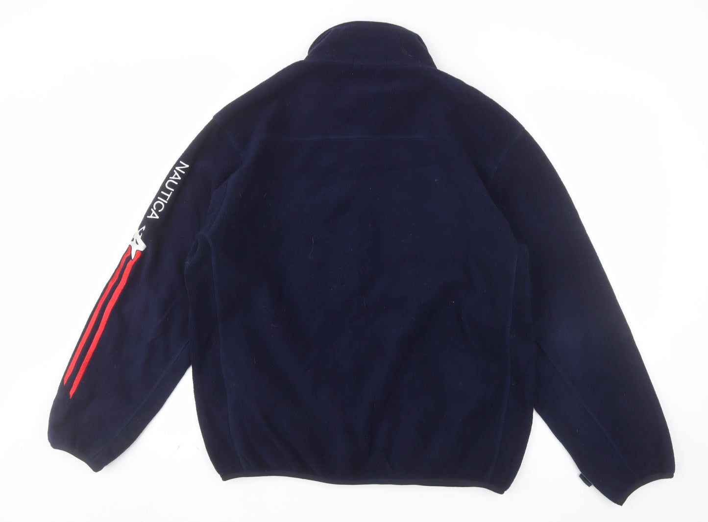 Nautica Men's Blue Fleece Full Zip Jacket Size S Embroidered Nautical Style