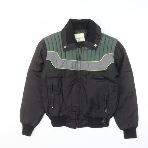 Arctowear Men's Black Bomber Jacket Size M Nylon Winter Zip-Up