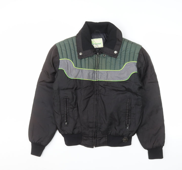 Arctowear Men's Black Bomber Jacket Size M Nylon Winter Zip-Up