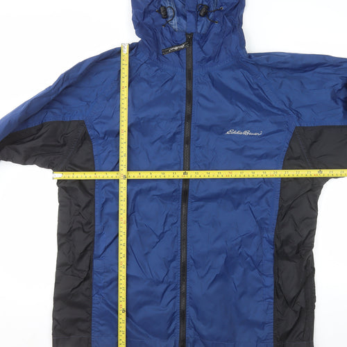 Eddie Bauer Men's Blue M Windbreaker Jacket Hooded Nylon Outdoor
