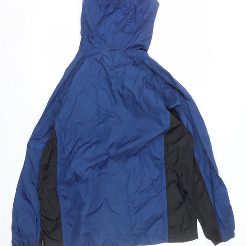 Eddie Bauer Men's Blue M Windbreaker Jacket Hooded Nylon Outdoor