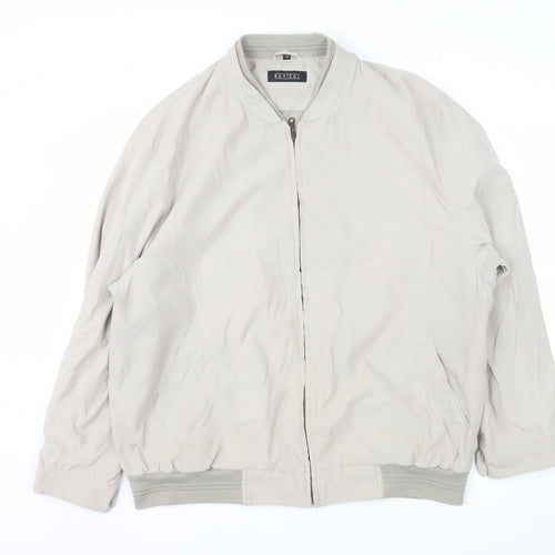 Barisal Men’s Beige Bomber Jacket Size 54 Regular Fit Zip Front