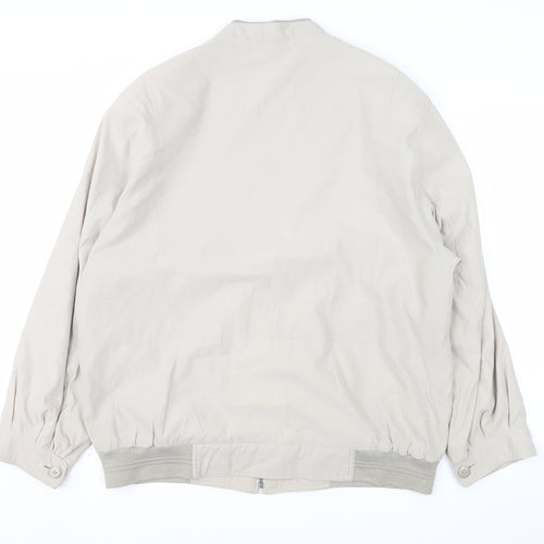 Barisal Men’s Beige Bomber Jacket Size 54 Regular Fit Zip Front