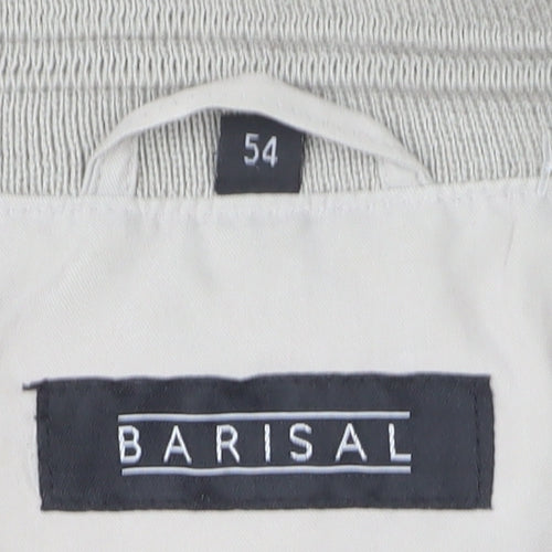 Barisal Men’s Beige Bomber Jacket Size 54 Regular Fit Zip Front