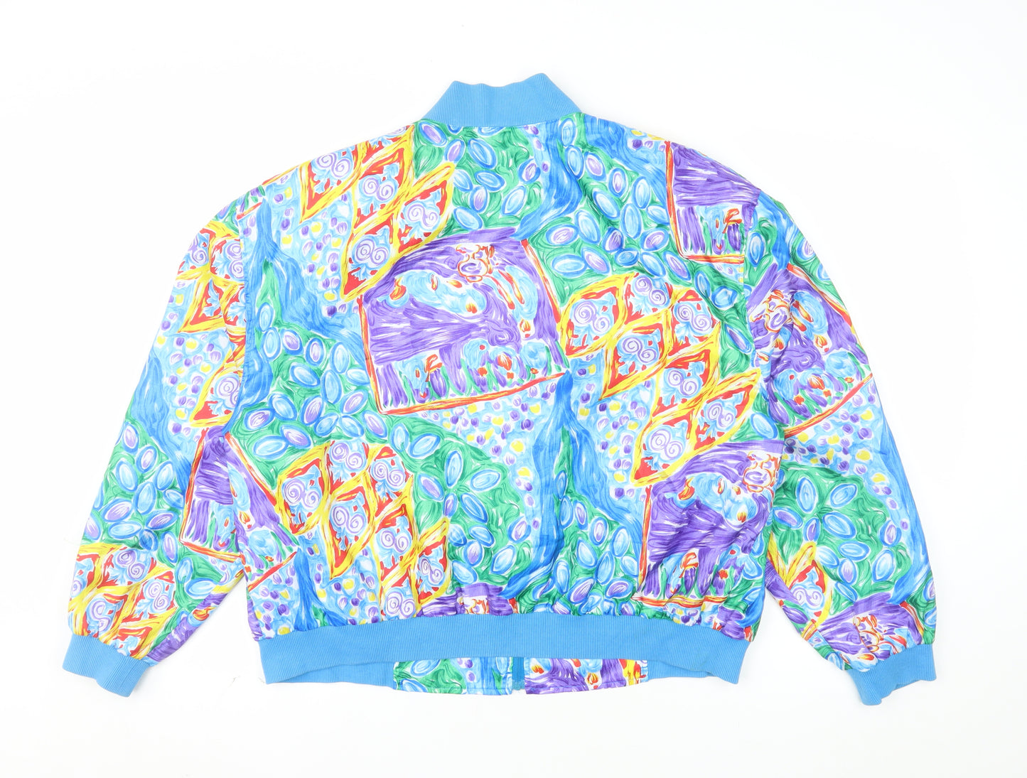 TanJay Men's Multicoloured L Bomber Jacket 80s Retro Polyester Zip