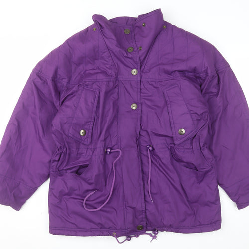 Compliments Womens Purple Quilted Parka Jacket Size 18 Relaxed Fit