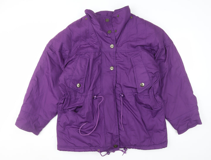 Compliments Womens Purple Quilted Parka Jacket Size 18 Relaxed Fit