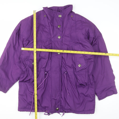 Compliments Womens Purple Quilted Parka Jacket Size 18 Relaxed Fit