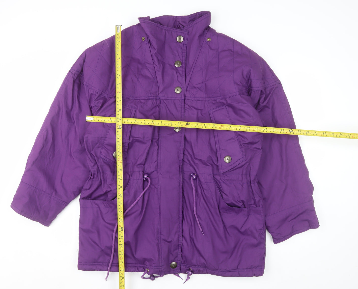 Compliments Womens Purple Quilted Parka Jacket Size 18 Relaxed Fit
