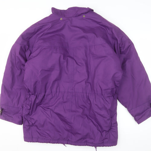 Compliments Womens Purple Quilted Parka Jacket Size 18 Relaxed Fit