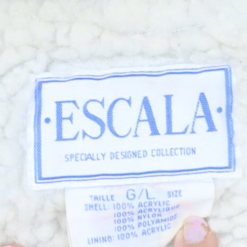 ESCALA Men's Multicoloured Retro 90s Puffer Jacket L Full Zip Acrylic