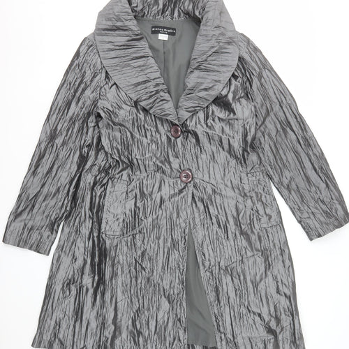 Bianca Nygard Women’s Grey Petite Size 12 Mid-Length Buttoned Coat