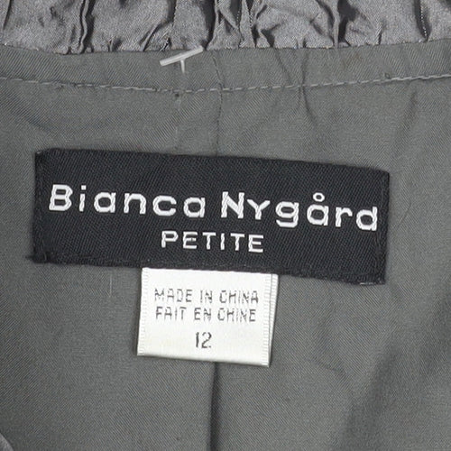 Bianca Nygard Women’s Grey Petite Size 12 Mid-Length Buttoned Coat