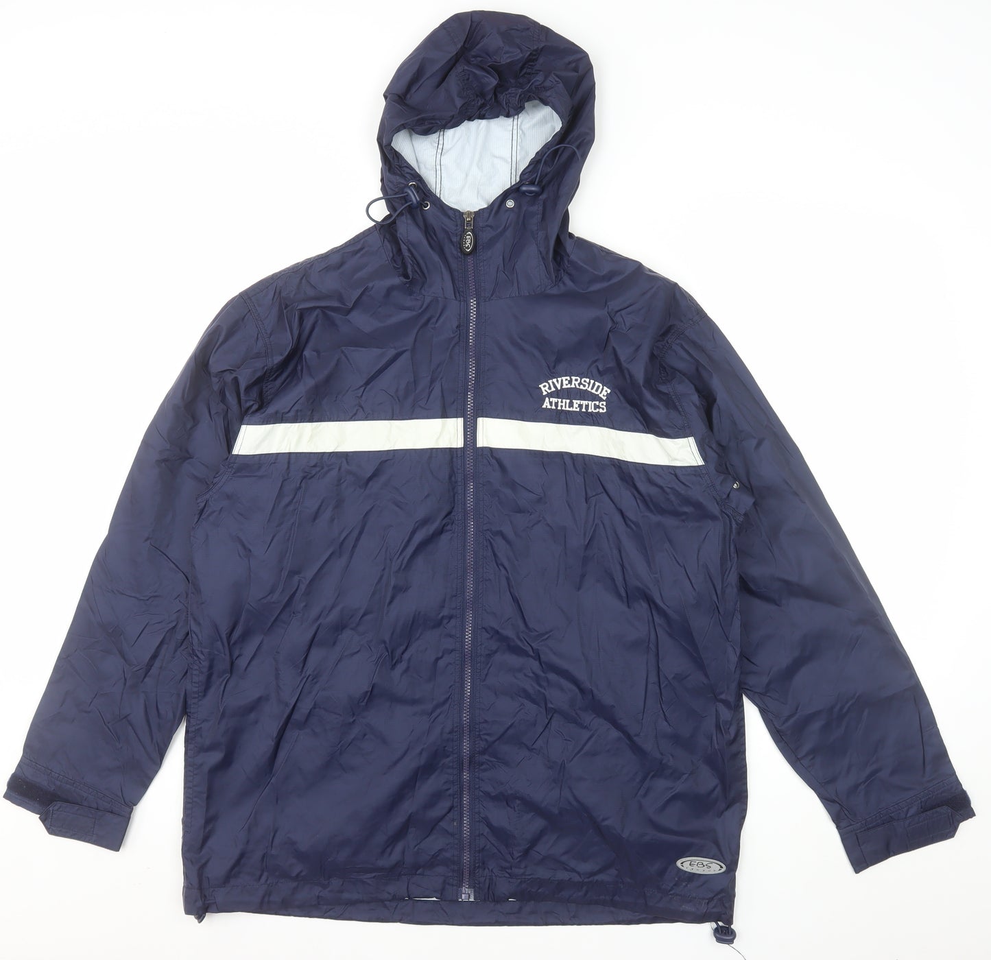 English Bay Men's Blue Hooded Windbreaker Jacket Size S