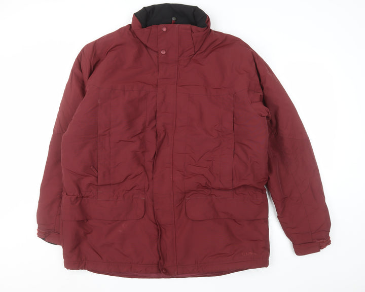 L.L. Bean Men's Red Nylon L Puffer Jacket Winter Waterproof