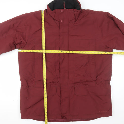 L.L. Bean Men's Red Nylon L Puffer Jacket Winter Waterproof