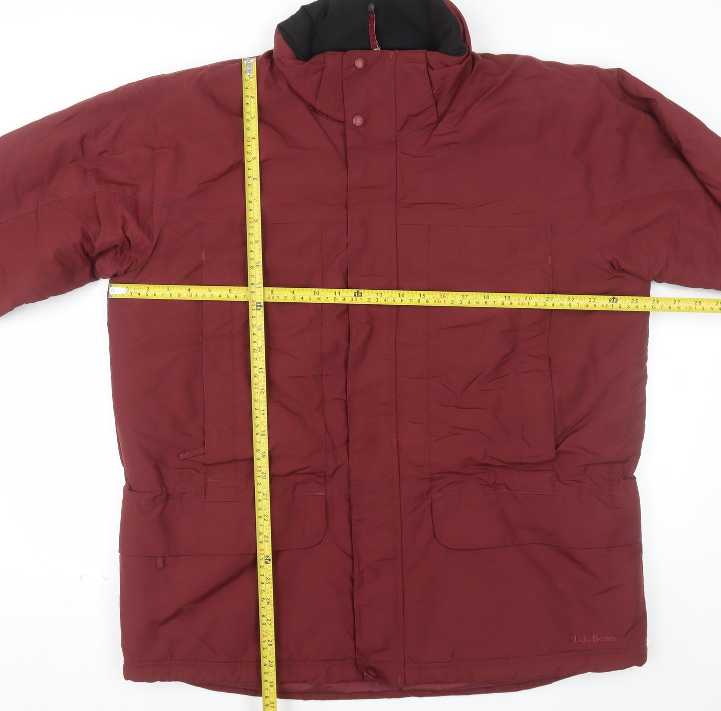 L.L. Bean Men's Red Nylon L Puffer Jacket Winter Waterproof