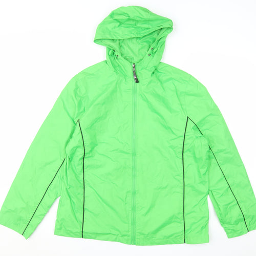 i5 Apparel Women Green L Lightweight Hooded Windbreaker Jacket