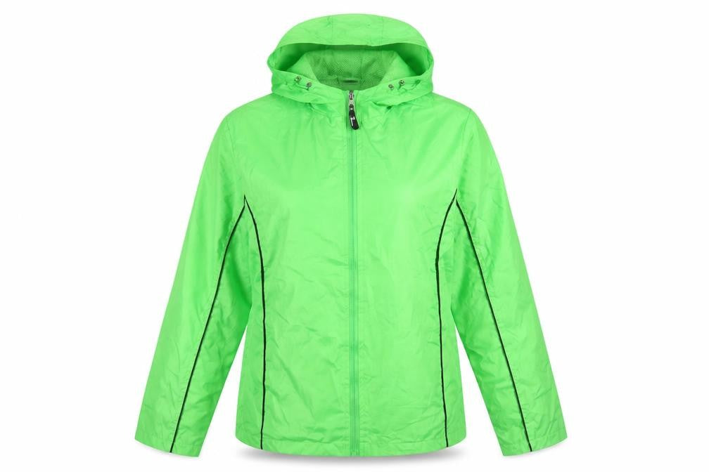 i5 Apparel Women Green L Lightweight Hooded Windbreaker Jacket