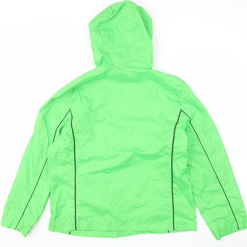 i5 Apparel Women Green L Lightweight Hooded Windbreaker Jacket