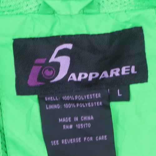 i5 Apparel Women Green L Lightweight Hooded Windbreaker Jacket