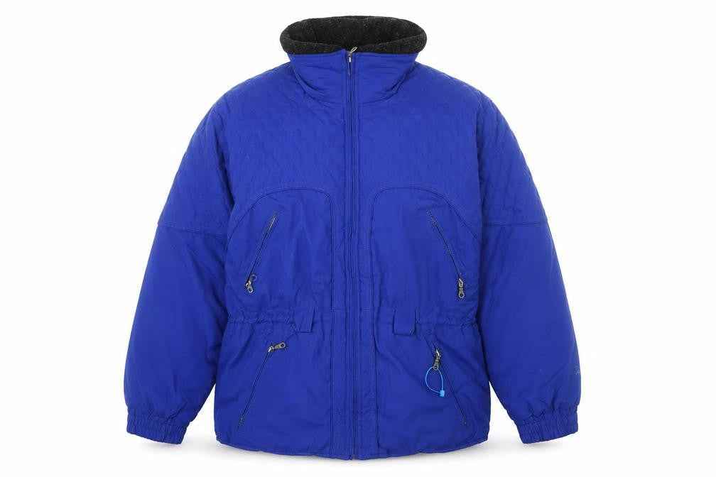 Front view of Collini Women's Blue Quilted Thermal Puffer Jacket, size 12