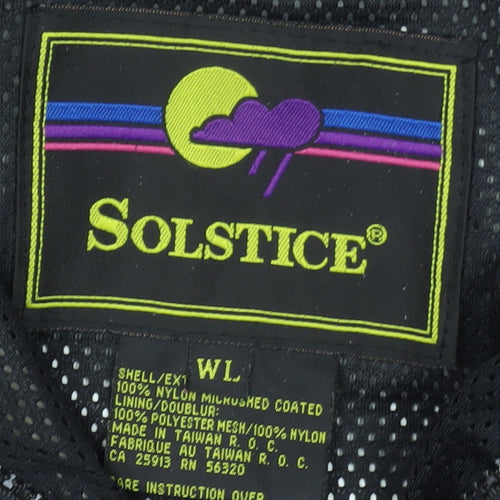 Solstice Womens Purple Black Hooded Anorak Jacket L Windproof