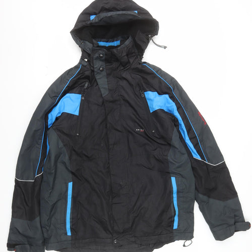 Skila Sport Men's Black Blue M Ski Jacket Hooded Waterproof