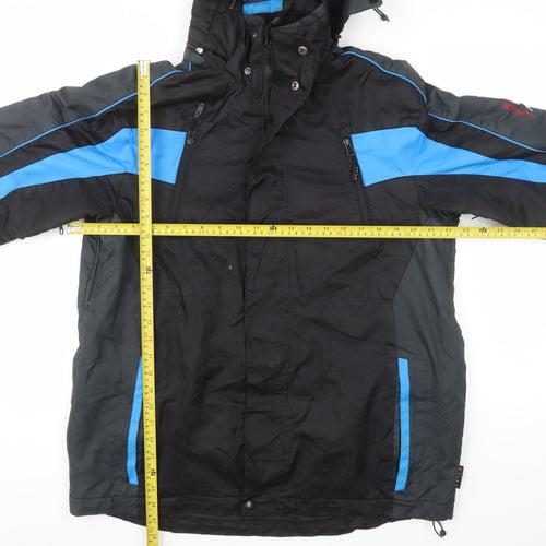 Skila Sport Men's Black Blue M Ski Jacket Hooded Waterproof