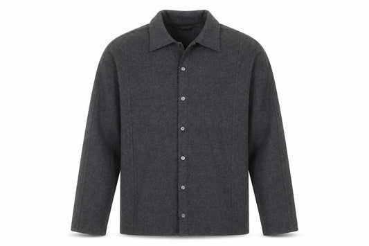 Front view of Claiborne Men’s Grey Long Sleeve Slim Fit Button-Up Shirt, size L