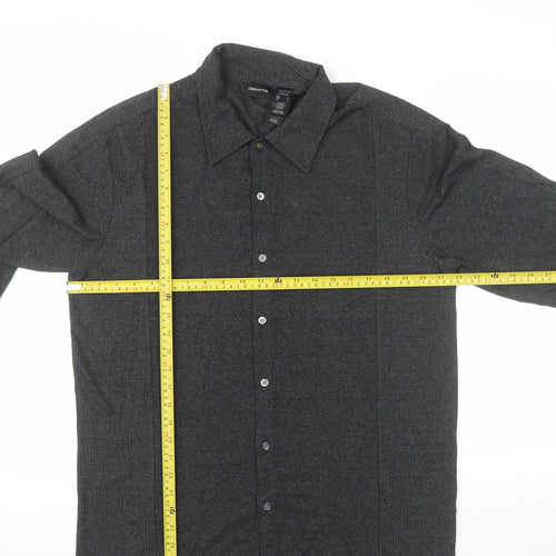 Claiborne Men’s Grey Long Sleeve Slim Fit Button-Up Shirt Size L