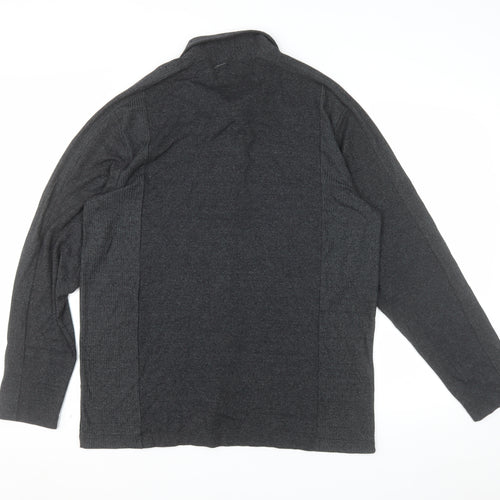 Claiborne Men’s Grey Long Sleeve Slim Fit Button-Up Shirt Size L